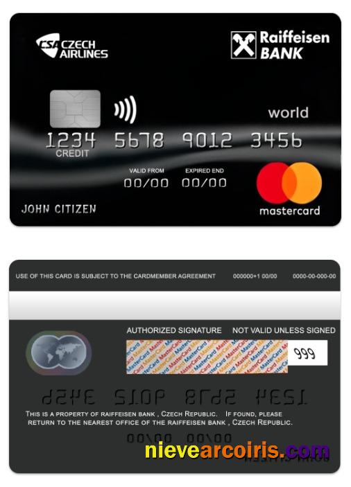 Czech Republic Raiffeisen bank world mastercard